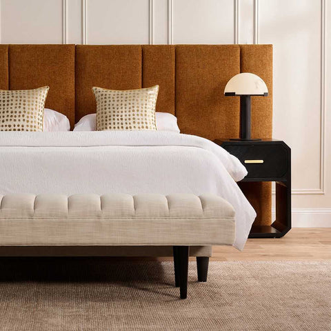 Bronx 277x130cm Queen Bedhead - Butterscotch