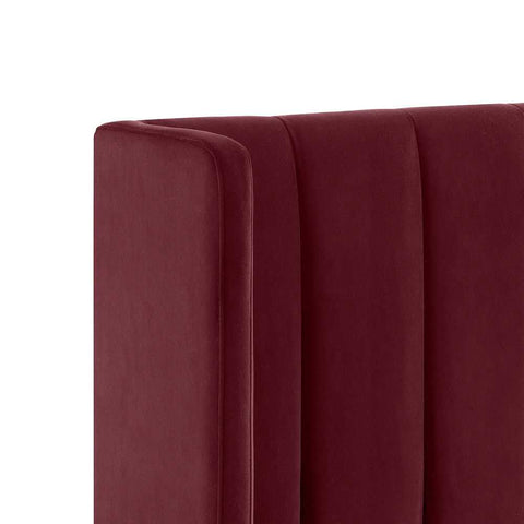 Central Park 195x120cm King Bedhead - Wine Velvet