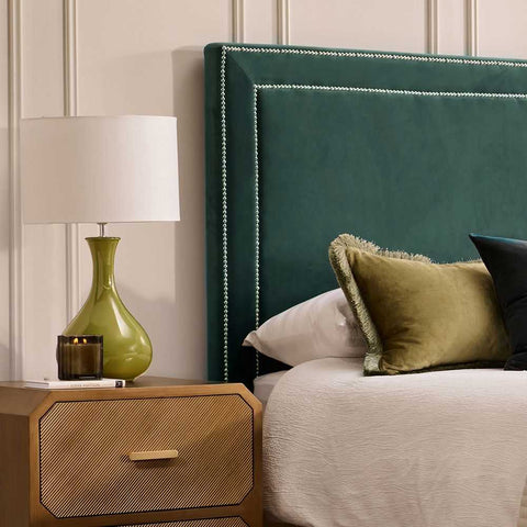 Manhattan 183x150cm King Bedhead - Teal Velvet