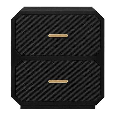 Anderson 2 Drawer Bedside Table - Black