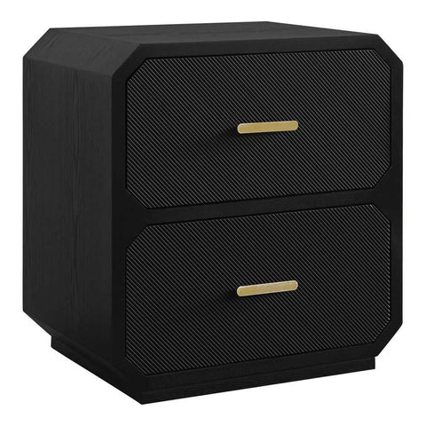 Anderson 2 Drawer Bedside Table - Black