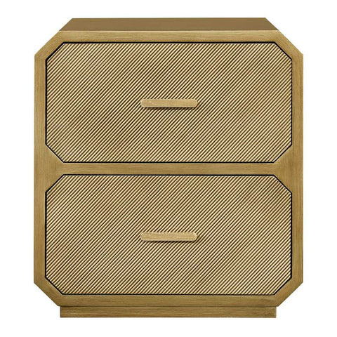 Anderson 2 Drawer Bedside Table - Antique Gold - OUTLET NSW