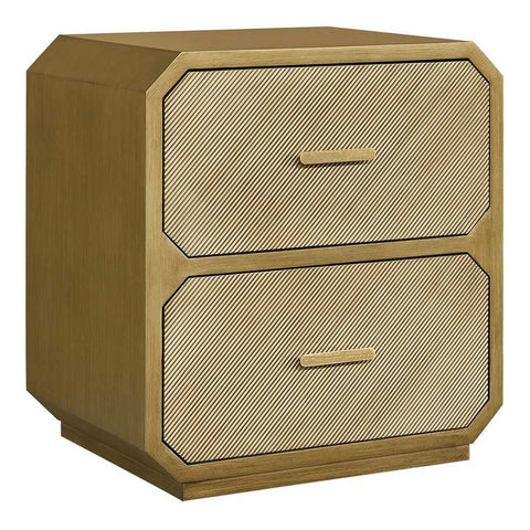 Anderson 2 Drawer Bedside Table - Antique Gold - OUTLET NSW