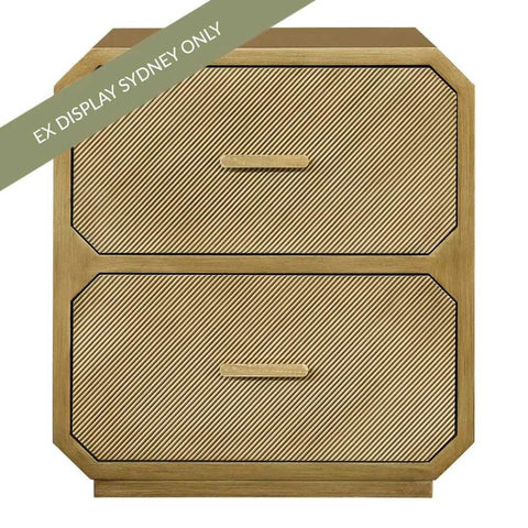 Anderson 2 Drawer Bedside Table - Antique Gold - OUTLET NSW