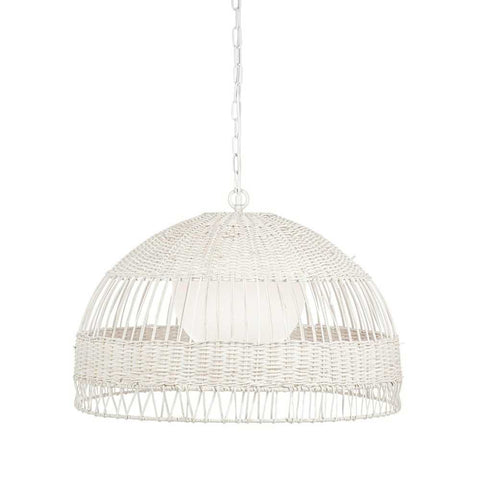 Fortaleza Rattan Pendant - Medium White