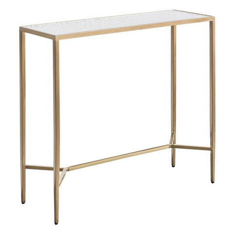 Chloe 90cm Rippled Glass Console Table - Gold