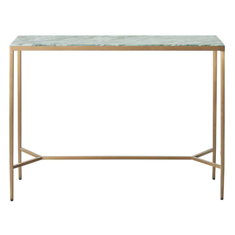 Chloe 110cm Dusty Jade Marble Console Table -  Gold