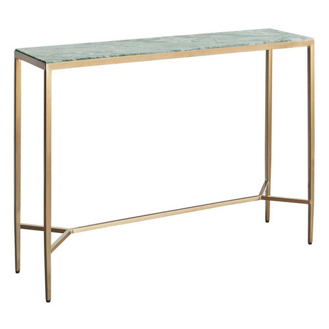 Chloe 110cm Dusty Jade Marble Console Table -  Gold