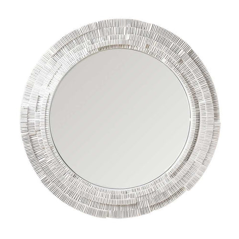 Dunbar Round Wall Mirror - White