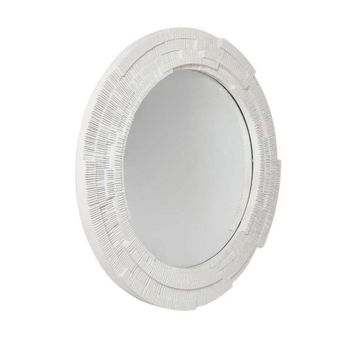 Dunbar Round Wall Mirror - White
