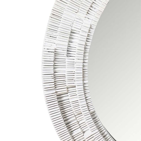 Dunbar Round Wall Mirror - White