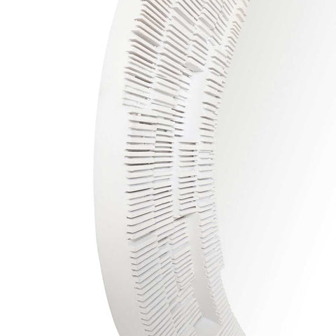 Dunbar Round Wall Mirror - White