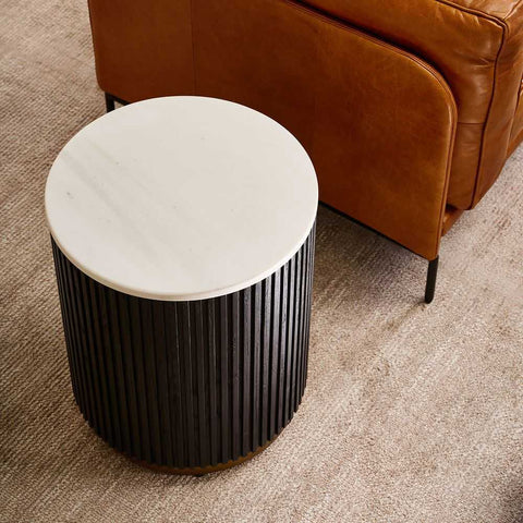 Mason Round Side Table - Black - OUTLET NSW
