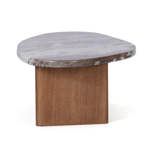 Solstice River Brown Marble Coffee Table - Small Walnut