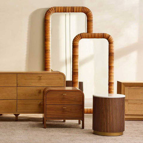 Sienna Leather Floor Mirror