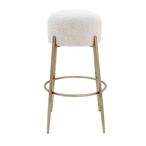 Nino Kitchen Stool - White Boucle