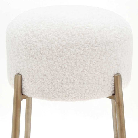 Nino Kitchen Stool - White Boucle