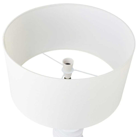 Mendoza Table Lamp - White w Off White Shade