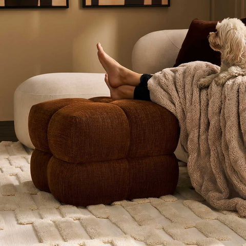 Lesina Stool - Brown Chenille
