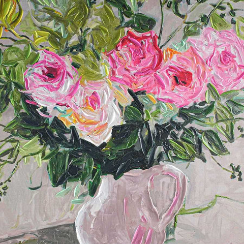 Pink Florals 85x85cm Enhanced Canvas Print