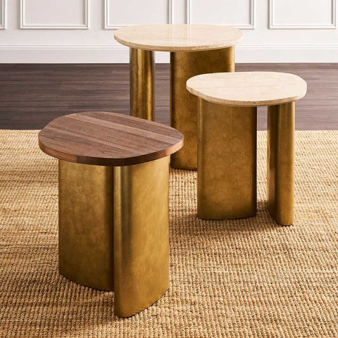 Audrey Small Side Table - Travertine