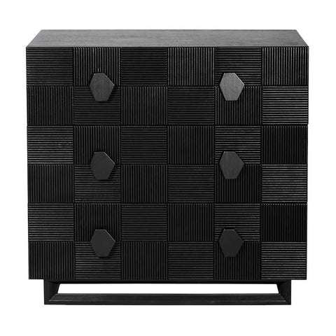 Alton 3 Drawer Chest -  Black - OUTLET NSW