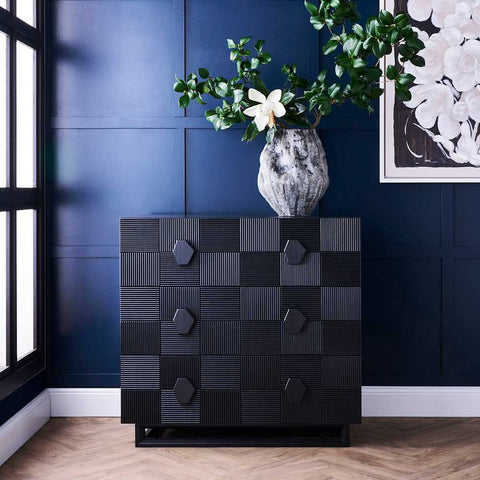 Alton 3 Drawer Chest -  Black - OUTLET NSW
