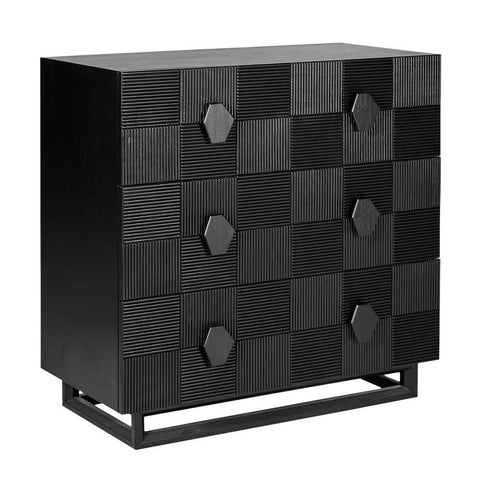 Alton 3 Drawer Chest -  Black - OUTLET NSW