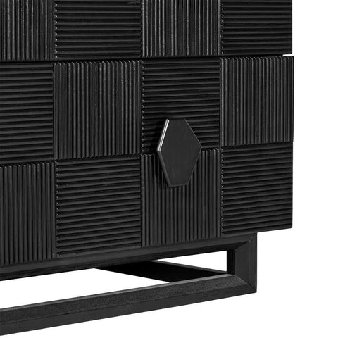 Alton 3 Drawer Chest -  Black - OUTLET NSW
