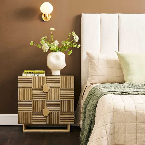 Alton Bedside Table - Large Antique Gold