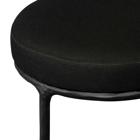 Heston Black Kitchen Stool - Black Linen - OUTLET NSW
