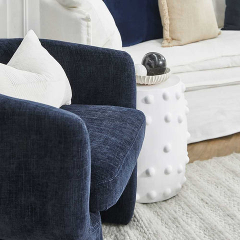 Avenue Arm Chair - Indigo Chenille - Occasional Chairs - Eleganté