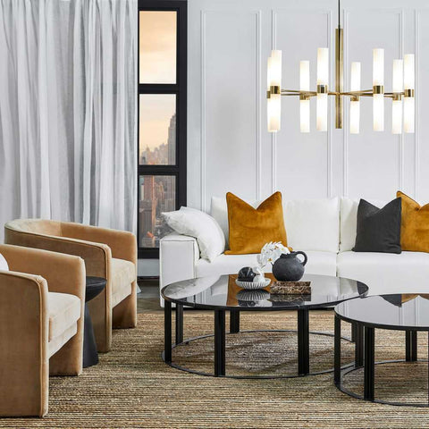 Kylie Arm Chair - Ochre Velvet - OUTLET NSW