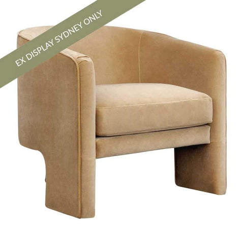Kylie Arm Chair - Ochre Velvet - OUTLET NSW