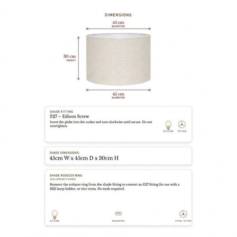 Larissa Drum Shade - Large Natural