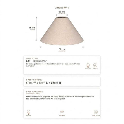Messina Empire Shade - Large Natural