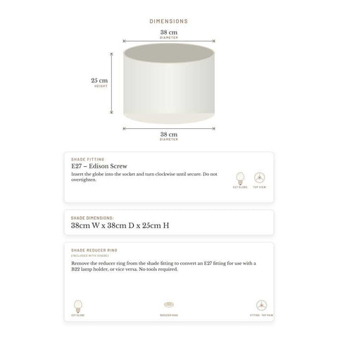 Larissa Drum Shade - Medium White