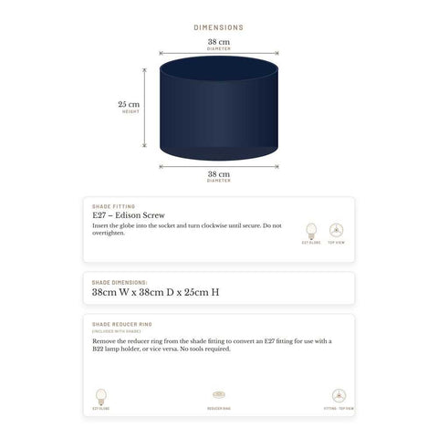 Larissa Drum Shade - Medium Navy