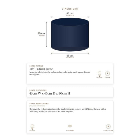 Larissa Drum Shade - Large Navy