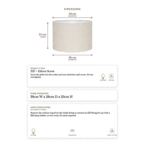 Larissa Drum Shade - Medium Natural