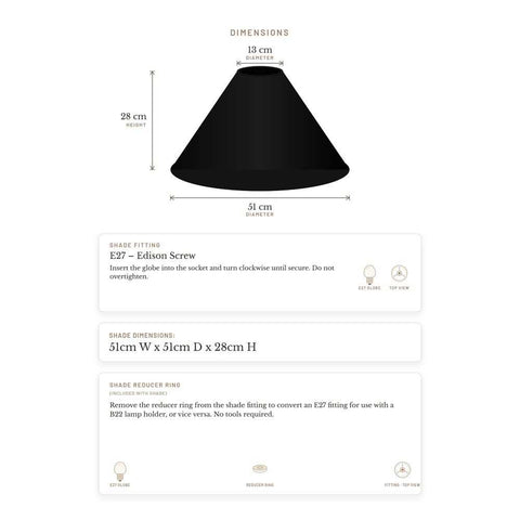 Messina Empire Shade - Large Black - Bulk Buy Qty 5