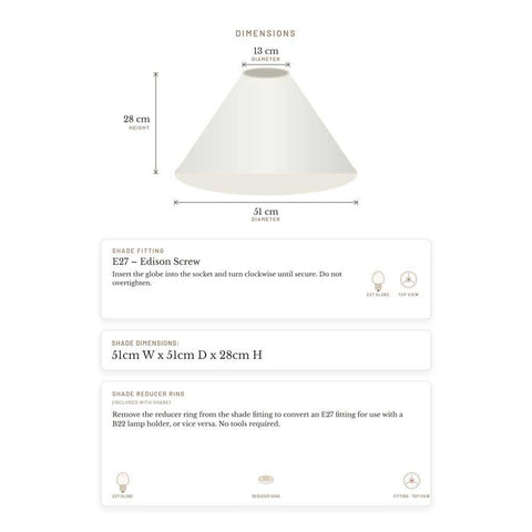 Messina Empire Shade - Large White - Bulk Buy Qty 5