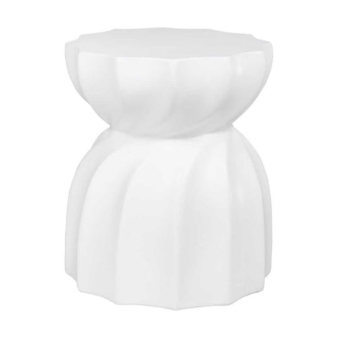 Swirl Concrete Stool - White