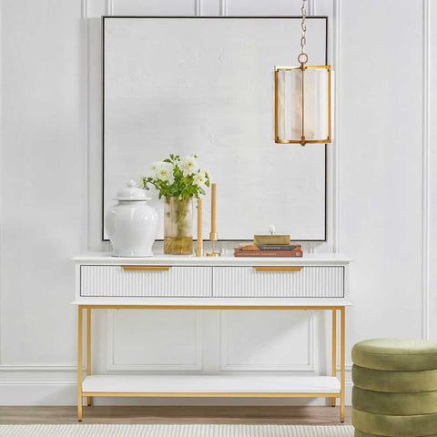 Palermo Alabaster Pendant - Antique Brass