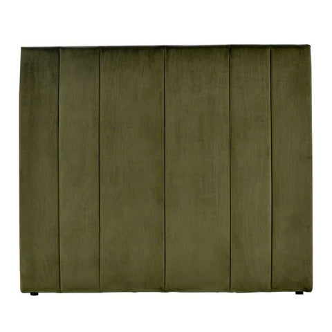 Soho 165x139cm Queen Bedhead - Olive Velvet