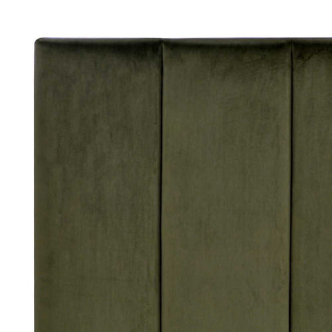 Soho 165x139cm Queen Bedhead - Olive Velvet