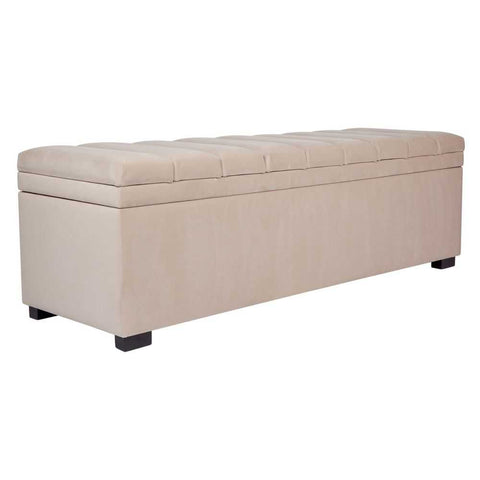 Soho Storage Bench Ottoman - Nude Velvet - Ottomans and Stools - Eleganté