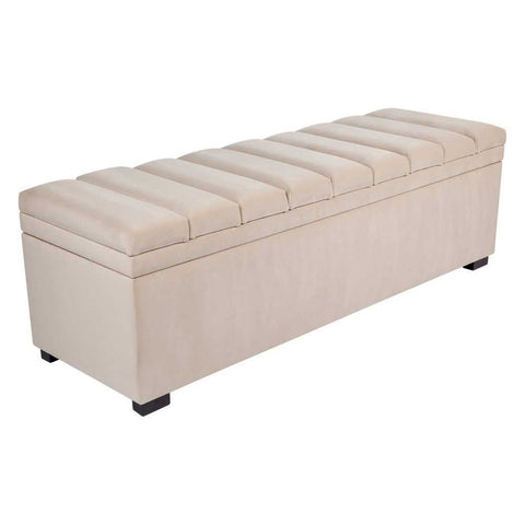 Soho Storage Bench Ottoman - Nude Velvet - Ottomans and Stools - Eleganté