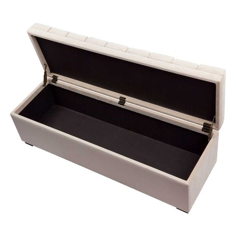 Soho Storage Bench Ottoman - Nude Velvet - Ottomans and Stools - Eleganté