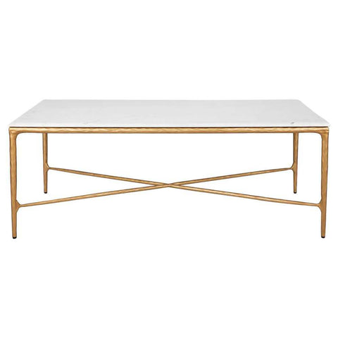 Heston Marble Rectangle Coffee Table - Brass